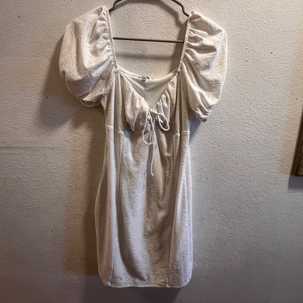 White Eyelet Mini Dress